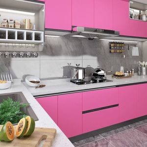vidaXL Folie de mobilier autoadezivă , roz extra lucios 500x90 cm PVC imagine