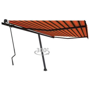 vidaXL Copertină autonomă retractabil manual portocaliu/maro 400x300cm imagine