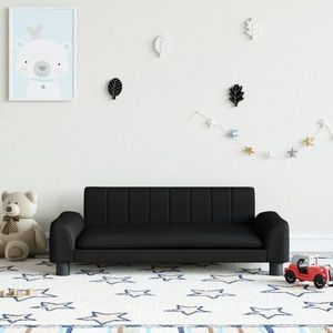 vidaXL Canapea pentru copii, negru, 90x53x30 cm, piele ecologică imagine