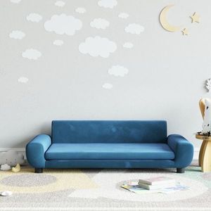vidaXL Canapea pentru copii, albastru, 100x54x33 cm, catifea imagine