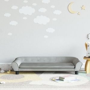 vidaXL Canapea pentru copii, gri deschis, 100x50x26 cm, catifea imagine