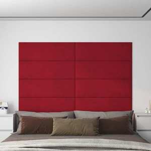 vidaXL Panouri de perete 12 buc. roșu vin 90x30 cm catifea 3, 24 m² imagine