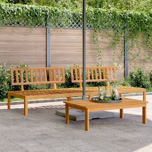vidaXL Set canapele mijloc paleți de grădină 2 buc. lemn masiv acacia imagine