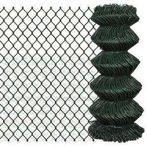 vidaXL Gard de legătură din plasă, verde, 0, 8 x 15 m, oțel imagine