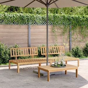 vidaXL Set canapele mijloc paleți de grădină 2 buc. lemn masiv acacia imagine