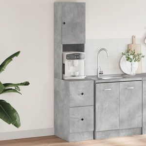 vidaXL Dulap de bucătărie, gri beton, 35x50x180 cm, lemn prelucrat imagine