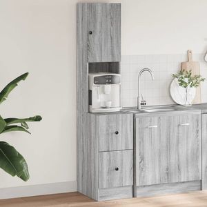 vidaXL Dulap de bucătărie, gri sonoma, 35x50x180 cm lemn prelucrat imagine