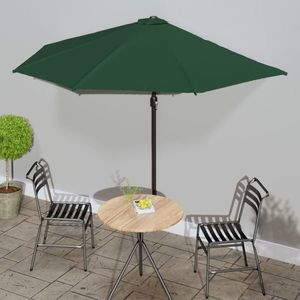 vidaXL Umbrelă de soare de balcon, tijă aluminiu, verde, 300x155 cm imagine