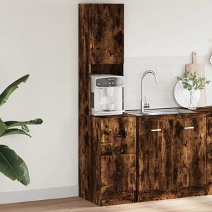 vidaXL Dulap de bucătărie stejar fumuriu, 35x50x180 cm, lemn prelucrat imagine