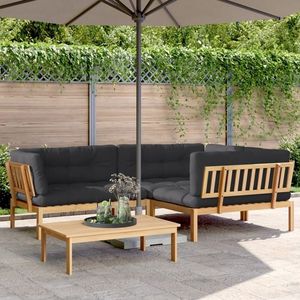 vidaXL Set canapele de grădină cu perne din paleți 4 piese lemn acacia imagine
