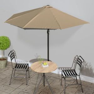vidaXL Umbrelă de soare de balcon, tijă aluminiu, gri taupe 300x155 cm imagine