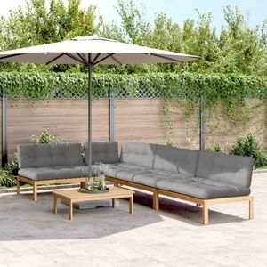 vidaXL Set canapele de grădină cu perne din paleți 5 piese lemn acacia imagine