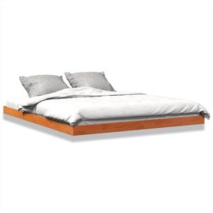 vidaXL Cadru de pat, maro ceruit, 150x200 cm, lemn masiv de pin imagine
