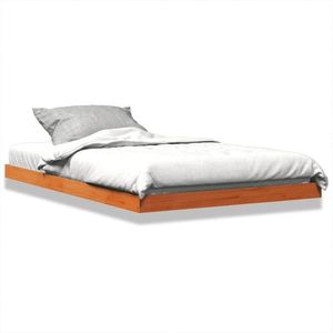 vidaXL Cadru de pat, maro ceruit, 120x190 cm, lemn masiv de pin imagine