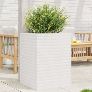 vidaXL Jardinieră de grădină, alb, 50x50x68, 5 cm, lemn masiv de pin imagine