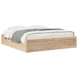 vidaXL Cadru de pat, 200x200 cm, lemn masiv de pin imagine