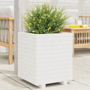 vidaXL Jardinieră de grădină, alb, 40x40x49, 5 cm, lemn masiv de pin imagine