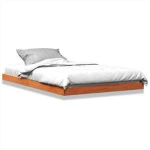 vidaXL Cadru de pat, maro ceruit, 120x200 cm, lemn masiv de pin imagine