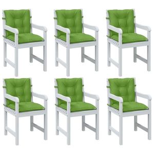vidaXL Perne scaun spătar scund 6 buc. melanj verde 100x50x7 cm textil imagine