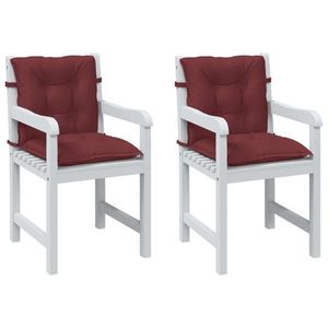 vidaXL Perne scaun spătar mic 2 buc. melanj roșu vin 100x50x7cm textil imagine