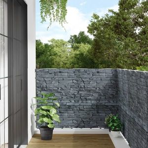 vidaXL Paravan de grădină cu aspect de piatră, gri, 500x120 cm PVC imagine