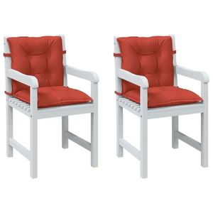 vidaXL Perne scaun spătar scund 2 buc. melanj roșu 100x50x7 cm textil imagine