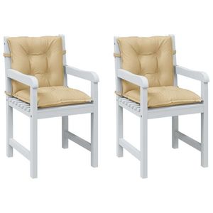 vidaXL Perne scaun cu spătar mic, 2 buc. melanj bej 100x50x7 cm textil imagine