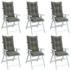 vidaXL Perne scaun cu spătar înalt 6 buc. melanj gri 120x50x7cm textil imagine