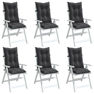 vidaXL Perne scaun cu spătar înalt, 6 buc. antracit 120x50x7 cm textil imagine