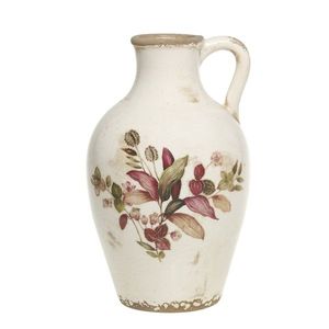 Vaza Florissima din ceramica alb antichizat 16.5x26 cm imagine