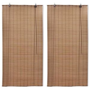 vidaXL Jaluzele din bambus tip rulou, 2 buc., maro, 150 x 220 cm imagine