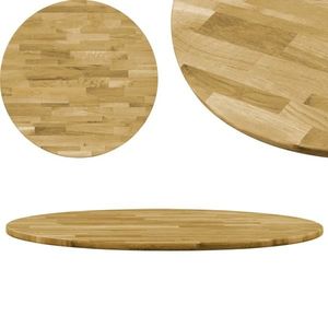 vidaXL Blat de masă, lemn masiv de stejar, rotund, 23 mm, 900 mm imagine