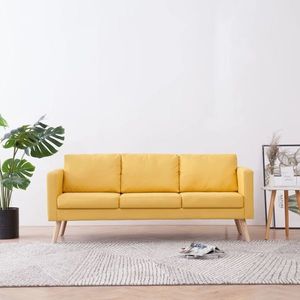 Canapea cu 3 locuri, galben, material textil imagine