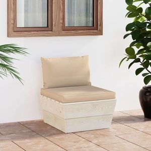 vidaXL Canapea de mijloc de grădină din paleți cu perne, lemn molid imagine