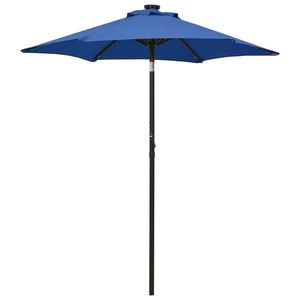 vidaXL Umbrelă de soare cu lumini LED albastru azur 200x211cm aluminiu imagine