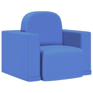 vidaXL Canapea pentru copii 2-în-1, albastru, piele ecologică imagine