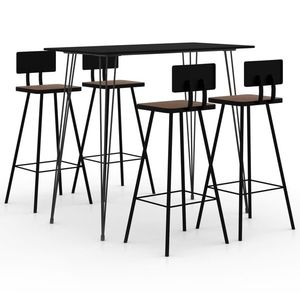 vidaXL Set mobilier de bar, 5 piese, negru imagine