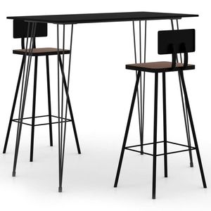 vidaXL Set mobilier de bar, 3 piese, negru imagine
