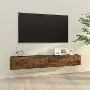 vidaXL Comode TV, 2 buc., stejar fumuriu, 100x30x30 cm, lemn prelucrat imagine