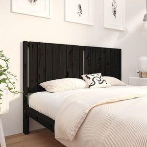 vidaXL Tăblie de pat, negru, 155, 5x4x100 cm, lemn masiv de pin imagine