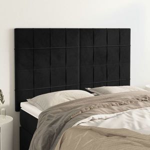 vidaXL Tăblii de pat, 4 buc, negru, 72x5x78/88 cm, catifea imagine