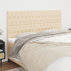 vidaXL Tăblii de pat, 4 buc, crem, 100x7x78/88 cm, textil imagine
