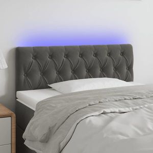 vidaXL Tăblie de pat cu LED, gri închis, 90x7x78/88 cm, catifea imagine