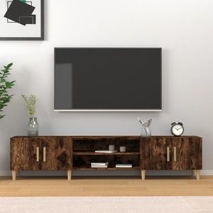 vidaXL Comodă TV, stejar fumuriu, 180x31, 5x40 cm, lemn prelucrat imagine