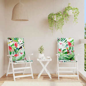 vidaXL Perne scaun spătar înalt multicolor 2 buc. 120x50x3 cm textil imagine