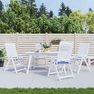 vidaXL Perne scaun grădină 4 buc dungi albastru&alb, 40x40x3 cm textil imagine