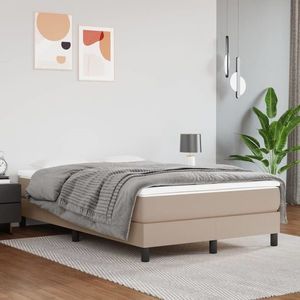 vidaXL Cadru de pat box spring, cappuccino, 120x200cm, piele ecologică imagine