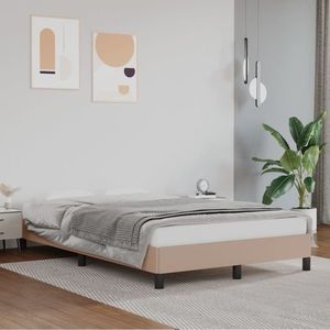 vidaXL Cadru de pat, cappuccino, 120x200 cm, piele ecologică imagine