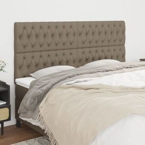 vidaXL Tăblii de pat, 4 buc, gri taupe, 100x7x78/88 cm, textil imagine