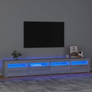 vidaXL Comodă TV cu lumini LED, gri sonoma, 240x35x40cm imagine